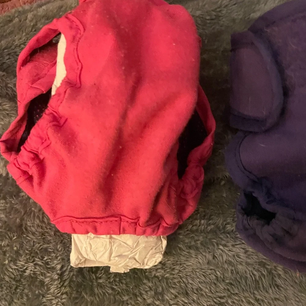 Pink and Purple Dog Diapers Sz SM- USED BUT GREAT CONDITION